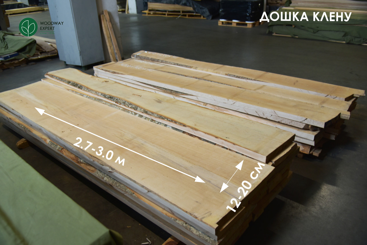 Дошка суха необрізна клен (1 ґатунок), фото 1