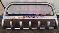 Защита переднего бампера кенгурятник крашенный низкий с надписью D42 на Renault Kangoo 1998-2008