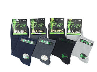 Чоловічі середні шкарпетки Marjinal бамбукові, літні антибактеріальні дезодоровані, однотонні, 40-45, 12 пар/уп. асорті.