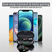 Навушники Aikela T12, In-Ear, Bluetooth, портативний зарядний чохол, чорний, фото 3