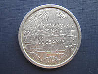 Монета 2 франка Французская Океания 1949 корабль лодка