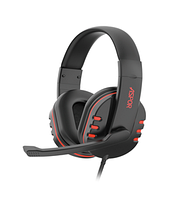 Навушники з мікрофоном Aspor A216 Gaming Deep Bass- чорно-червоний