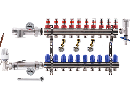 Колектор для теплої підлоги в складі на 10 контурів KOER, фото 1