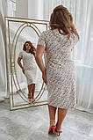 Сукня віскоза принт горох короткий рукав 50 біла, фото 3