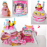 Игровой набор торт-домик QL046 с мебелью и куклой