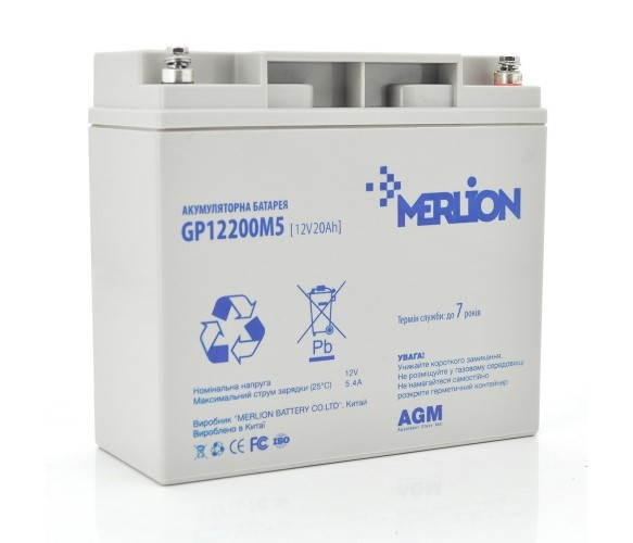 Акумулятор AGM - 20 Аг, 12 В Гелевий Merlion GP12200M5