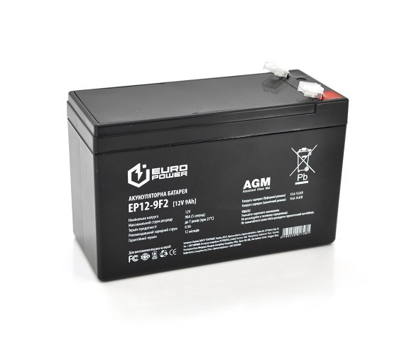 Акумулятор AGM EuroPower - 9 Аг 12 В EP12-9F2, Black Q10