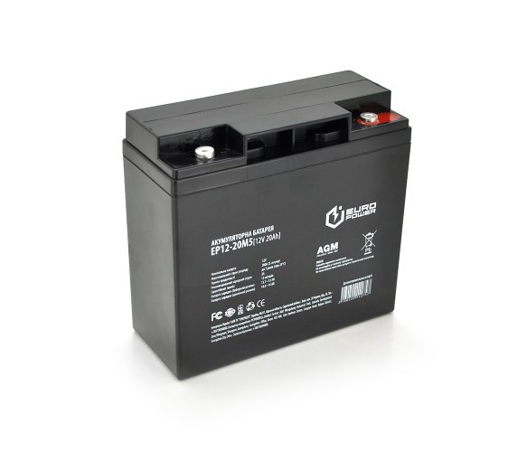 Акумулятор AGM EuroPower - 20 Ач 12 В EP12-20M5, Black Q4