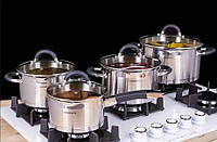 Набор посуды Ardesto Gemini Monza с носиком для слива, 4 предмета (AR1908GGS)
