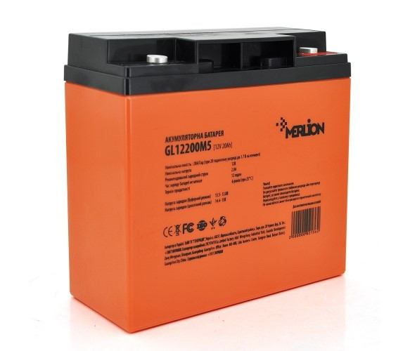 Акумуляторна батарея  20 Ah 12 V MERLION GEL GL1220M5 Orange Q2