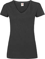 Футболка Fruit of the Loom Valueweight V-Neck Ladies Черный XS