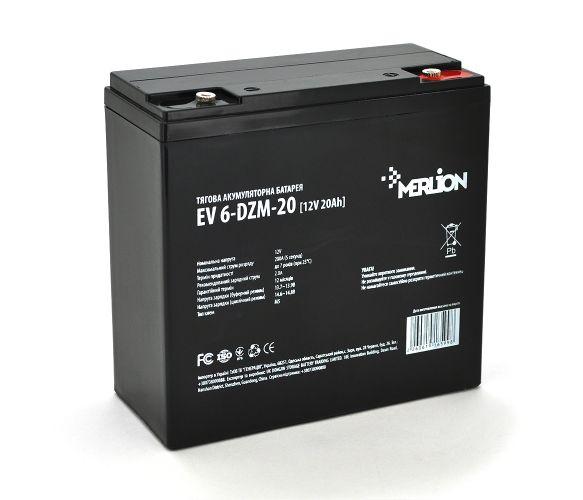 Акумулятор Тяговий 20 Аг Merlion EV 6-DZM-20, 12V 20Ah M5 (181*77*170), Q3