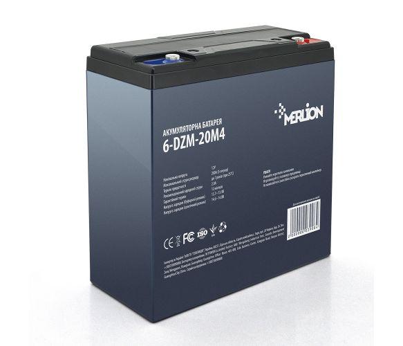 Акумулятор Тяговий AGM MERLION 6-DZM-20, 12V 20Ah M4, Q4