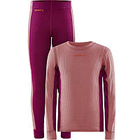 Детский комплект термобелья Craft CORE DRY BASELAYER SET JR, Рожевий, 86/92