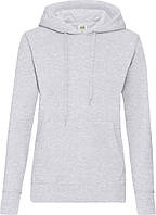 Худі Fruit of the Loom Hooded Sweat Ladies Серый Меланж М