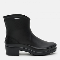 Жіночі гумові чоботи на підборах Sannm 01 чорні