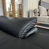 Шкіряний чорний рокладний диван, фото 9