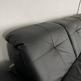 Шкіряний чорний рокладний диван, фото 10
