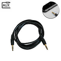 AUX кабель в машину 1.4м Черный, удлинитель аукс Mini Jack 3.5мм - Mini Jack 3.5мм, провод аукс для авто (ST)