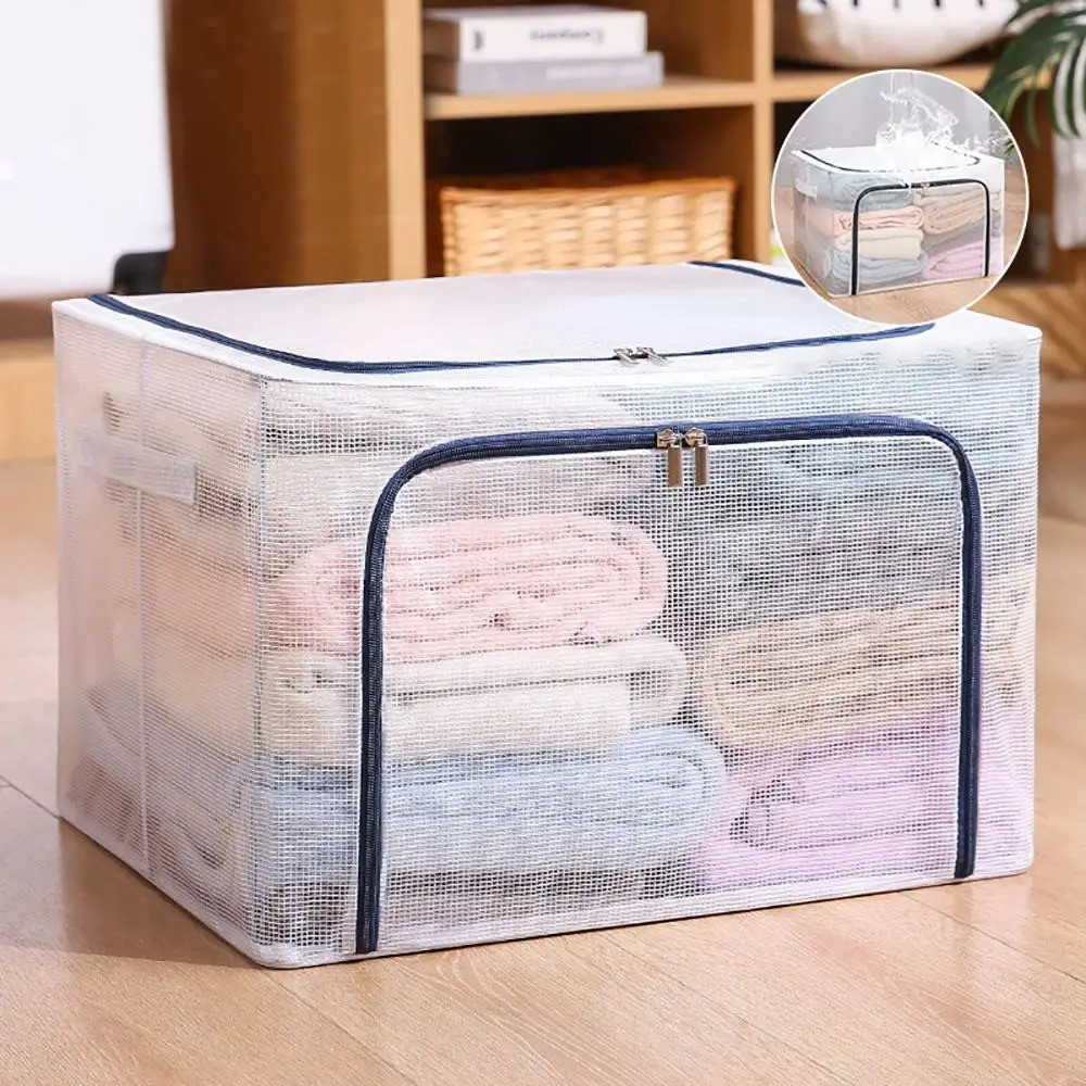 Органайзер короб прозорий з нейлонової сітки Supretto для зберігання одягу, білизни, іграшок 80 л
