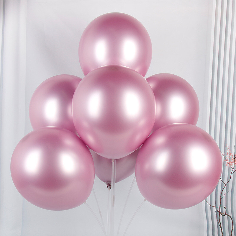 Повітряна куля Хром 10 дюймів упаковка 50 штук baby pink, фото 1