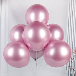 Повітряна куля Хром 10 дюймів упаковка 50 штук baby pink