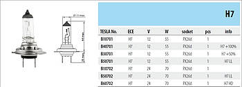 Автомобільна лампа тип H7 (12 V, 55 W, PX 26 d) B 10701