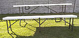 Стіл садовий розкладний 180см + 2 лавки, фото 5