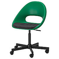 Вращающееся кресло + подушка ИКЕА ЭЛДБЕРГЕТ / МАЛЬСКЭР зеленый черный, темно-серый 694.444.10
