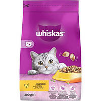 Корм сухий для дорослих котів із куркою Whiskas 300 г