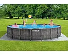 Каркасний круглий басейн для дачі Intex 26744 в повній комплектації 549х122 см на 24310 л графітовий, фото 3