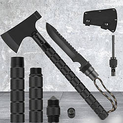 Мультитул сокира туристична складна багатофункціональна для кемпінгу в чохлі