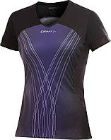 Женская футболка Elite Run V-Neck Tee Woman, Фіолетовий, XS