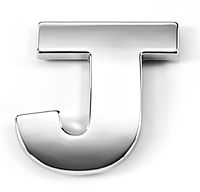 Буква "J" хромированная (3 см)