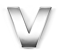 Буква "V" хромированная (3 см)