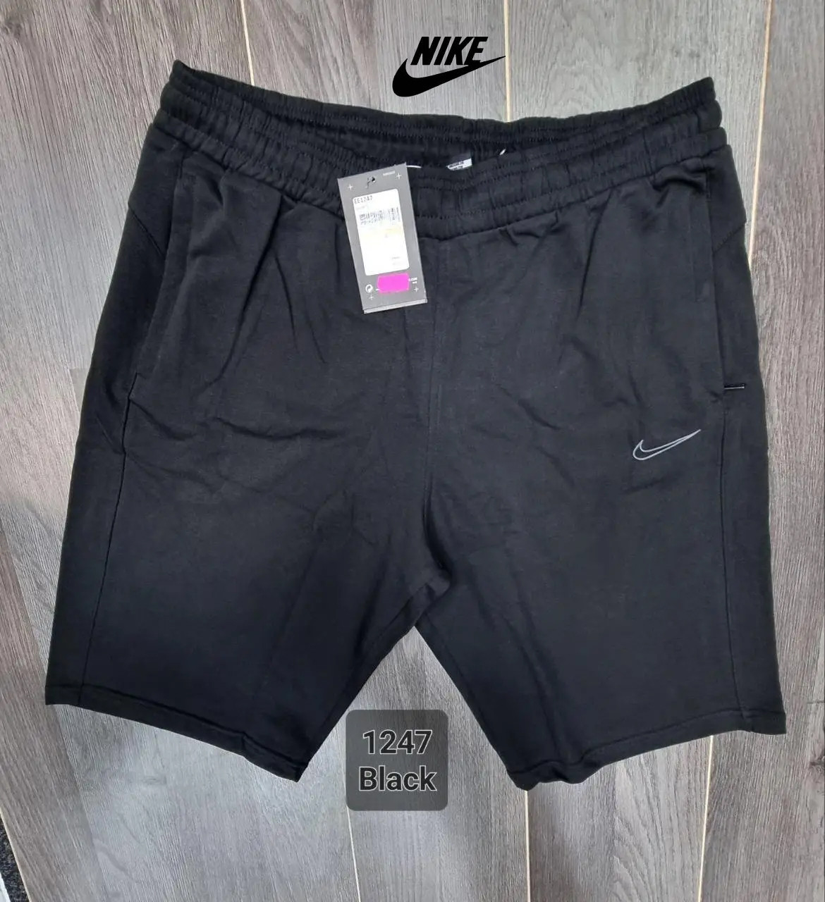 Чоловічі брендові трикотажні спортивні шорти Nike (Найк), чоловічі повсякденні чорні. Чоловічі шорти, фото 1