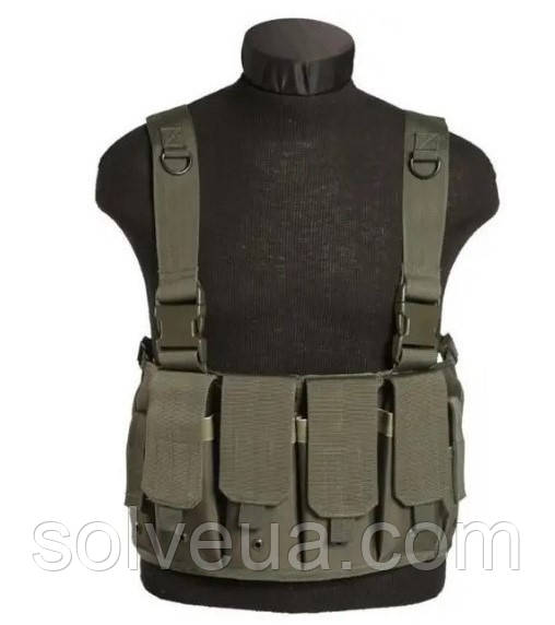 Жилет розвантажувальний MIL-TEC нагрудний 6 підсумок Olive 13532001.solve
