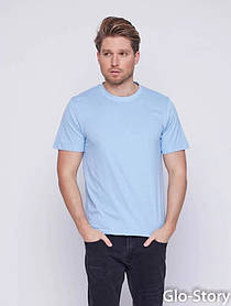 Чоловіча однотонна базова блакитна футболка