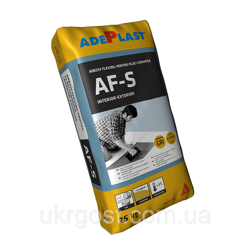 Клей для плитки еластичний високоміцний Adeplast AF-S C2TES1 Білий 25 кг (716056)