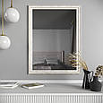 Дзеркало на стіну 78х58 | в білій вузькій рамі з коричневою патиною | Black Mirror для дому чи магазину, фото 2