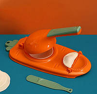 Машинка для лепки вареников и пельменей Универсальная вареничница Механическая пресс-форма оранжевая