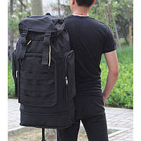 Туристический черный рюкзак, Качественый тактический рюкзак зсу, Вместительный водонепроницаемый Походный