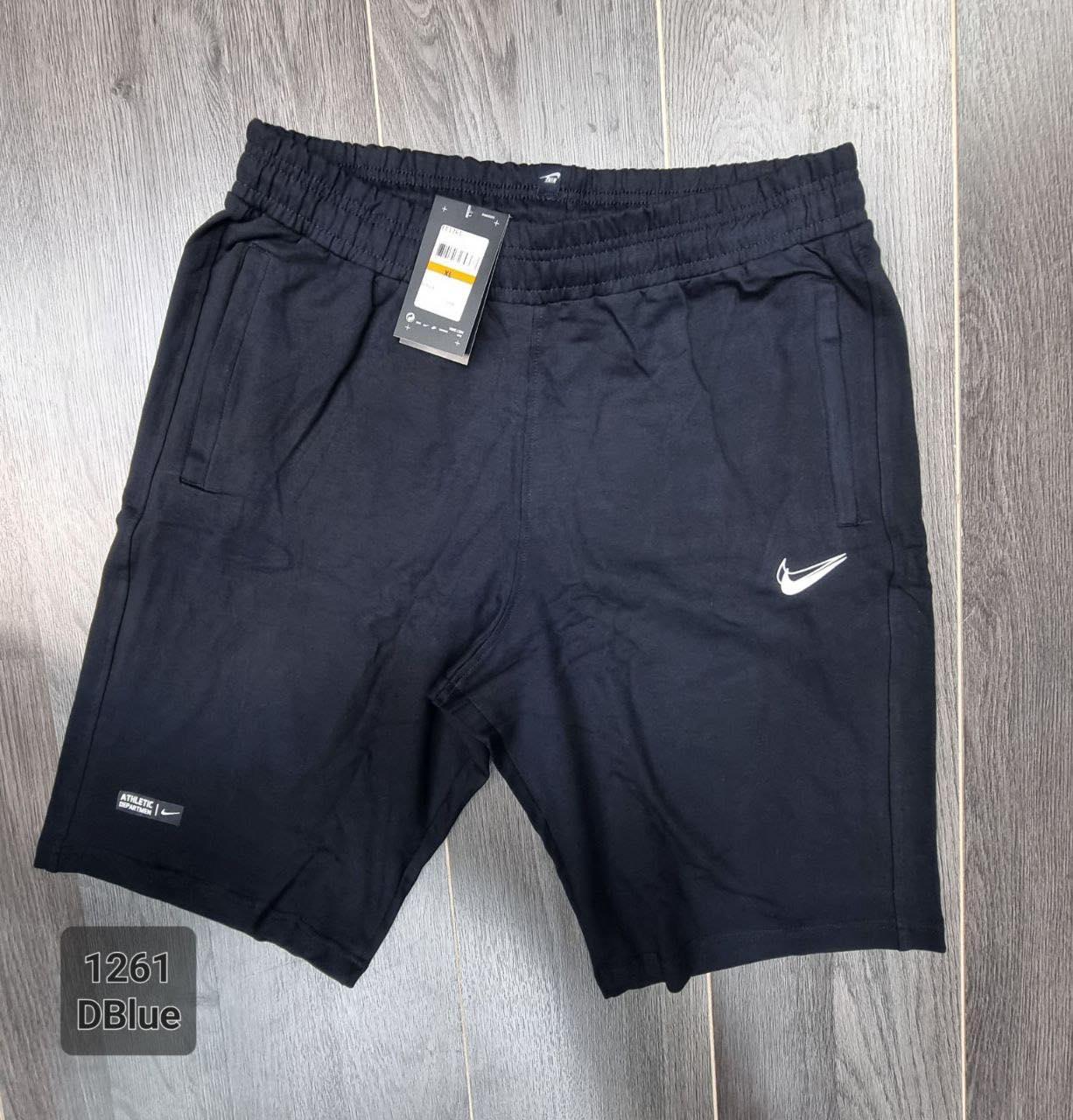 Чоловічі брендові трикотажні спортивні шорти Nike (Найк), чоловічі повсякденні сині. Чоловічі шорти