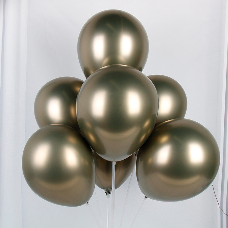 Повітряна куля хромована 10 дюймів пачка 50 штук olive green, фото 1