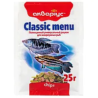Корм для рыбок Аквариус чипсы, 25г