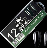Гелеві типси мигдаль для нарощування нігтів Designer №12 240 шт.