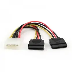 Кабель для компютерних комплектуючих Cablexpert CC-SATA-PSY-0.3M Picture Molex M/F - 2хSATA, 0.03 м