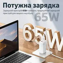 Мережевий зарядний пристрій Remax Ligil Series 65 W PD + QC Fast Charger White RP-U55, фото 3