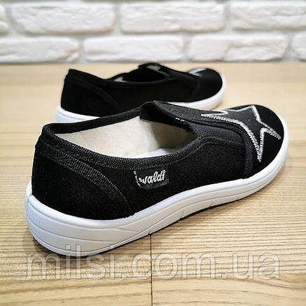 Тапки дитячі 31 Waldi Віка 282-493, чорний,срібна зірка (30-36), фото 2