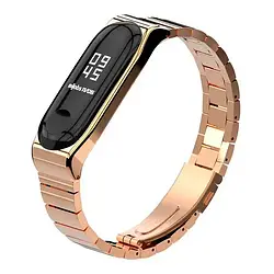 Ремінець для фітнес-браслету Mijobs Mi Band 3/Mi Band 4 Mijobs Metal Band Rose Gold